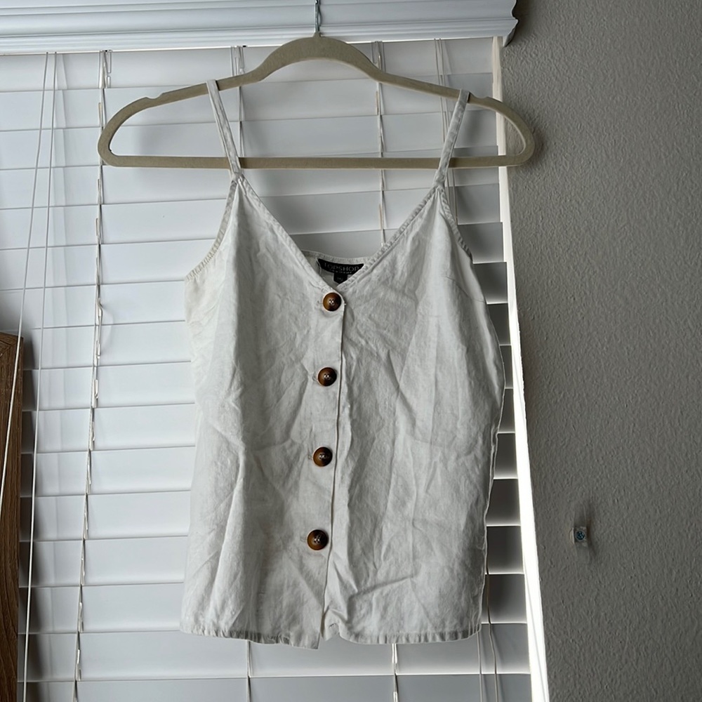 Topshop Button Front Cami Tank - US 4
